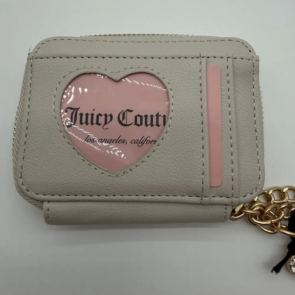 Juicy Couture Dreamy Shoulder Bag & Matching Zip Card Case Sage Green Velour NWT